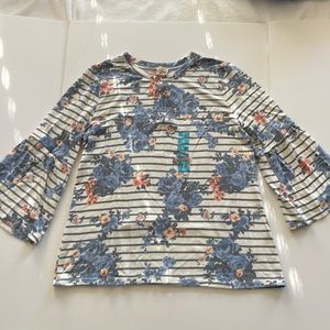 Como Vintage super cute floral and stripped XL top.